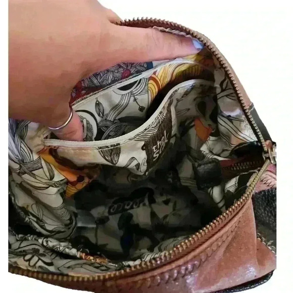 The Sak Brown Metallic Leather Hobo Colorblock Teak Multi Bag - Picture 9 of 14